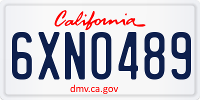 CA license plate 6XNO489