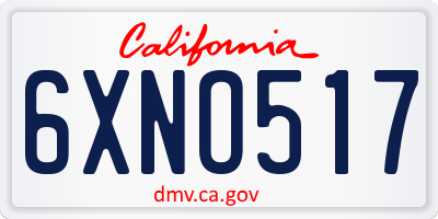 CA license plate 6XNO517