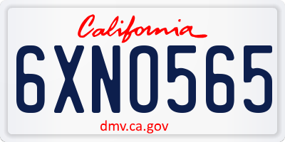 CA license plate 6XNO565