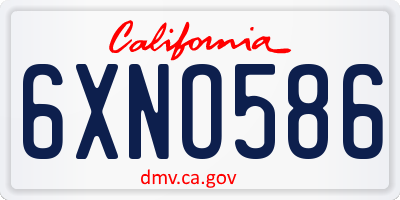 CA license plate 6XNO586
