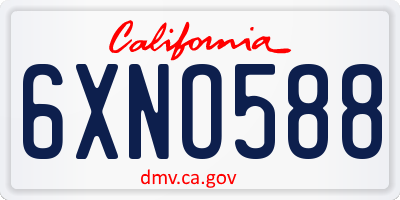 CA license plate 6XNO588