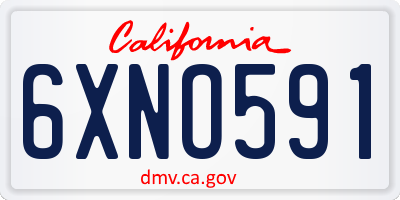 CA license plate 6XNO591
