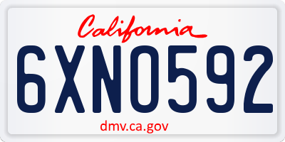 CA license plate 6XNO592