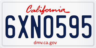 CA license plate 6XNO595