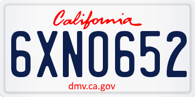 CA license plate 6XNO652