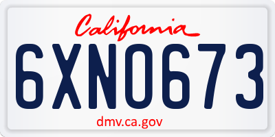 CA license plate 6XNO673