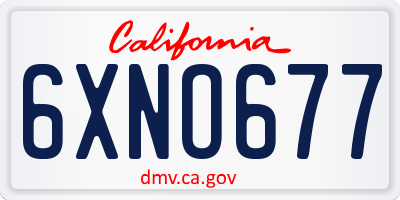 CA license plate 6XNO677