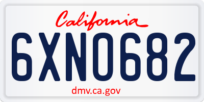 CA license plate 6XNO682