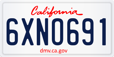 CA license plate 6XNO691