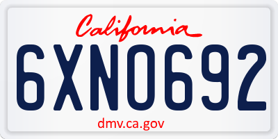 CA license plate 6XNO692