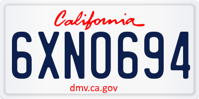 CA license plate 6XNO694