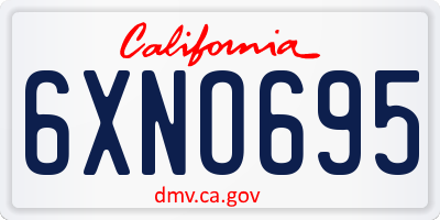 CA license plate 6XNO695