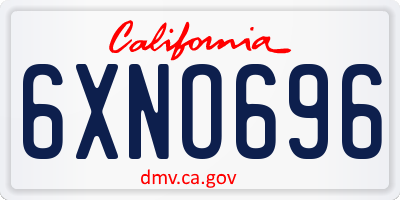 CA license plate 6XNO696