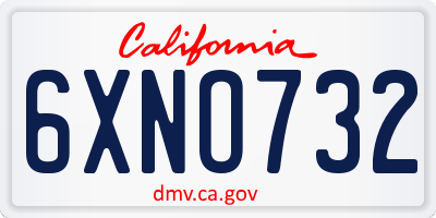 CA license plate 6XNO732