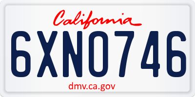 CA license plate 6XNO746