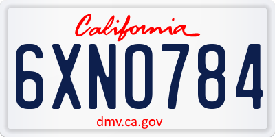 CA license plate 6XNO784