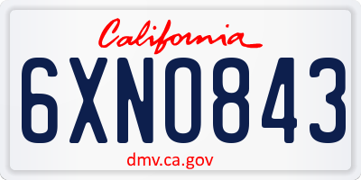 CA license plate 6XNO843