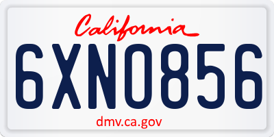 CA license plate 6XNO856