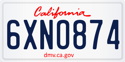 CA license plate 6XNO874