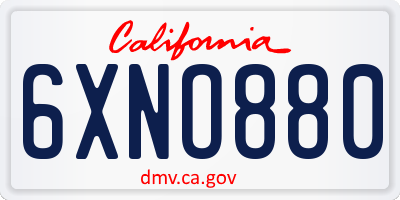 CA license plate 6XNO880