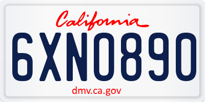 CA license plate 6XNO890