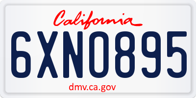 CA license plate 6XNO895