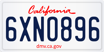 CA license plate 6XNO896