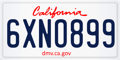 CA license plate 6XNO899