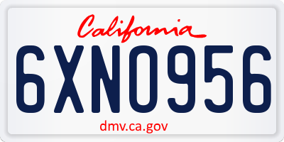 CA license plate 6XNO956
