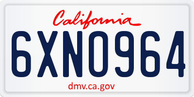 CA license plate 6XNO964