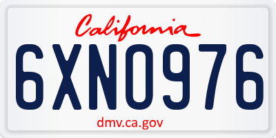 CA license plate 6XNO976