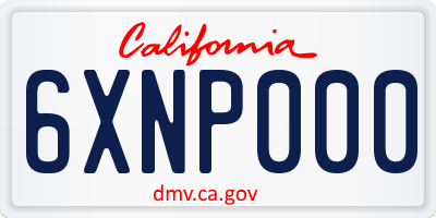 CA license plate 6XNP000