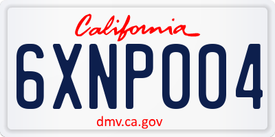 CA license plate 6XNP004