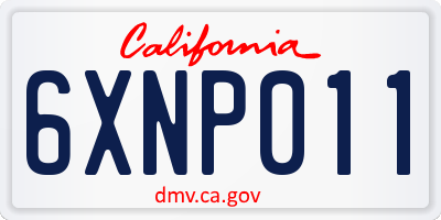 CA license plate 6XNP011