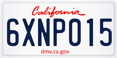 CA license plate 6XNP015