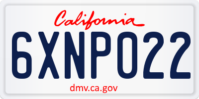 CA license plate 6XNP022