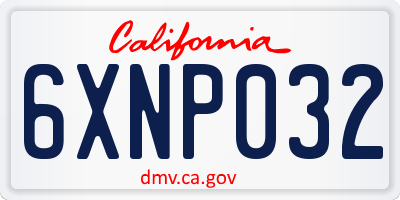 CA license plate 6XNP032