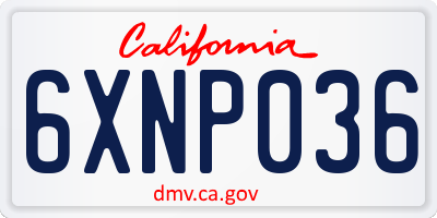 CA license plate 6XNP036