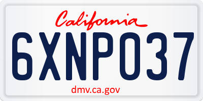 CA license plate 6XNP037