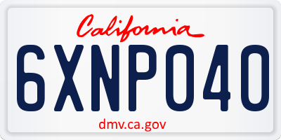 CA license plate 6XNP040