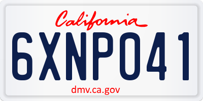 CA license plate 6XNP041