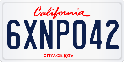 CA license plate 6XNP042