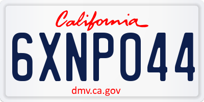 CA license plate 6XNP044