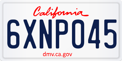 CA license plate 6XNP045