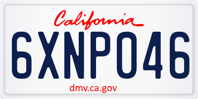 CA license plate 6XNP046