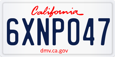 CA license plate 6XNP047