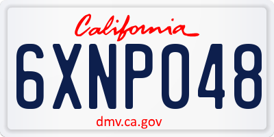 CA license plate 6XNP048