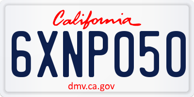 CA license plate 6XNP050