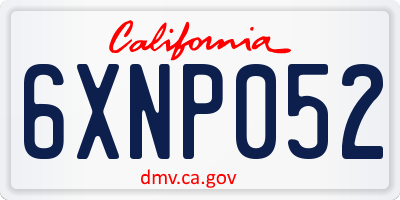 CA license plate 6XNP052