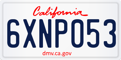 CA license plate 6XNP053